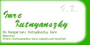 imre kutnyanszky business card
