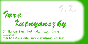 imre kutnyanszky business card